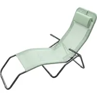 Spetebo Gesundheitsliege mit Kopfkissen - 190 cm / grün - Klappbare Garten Sonnen Liege