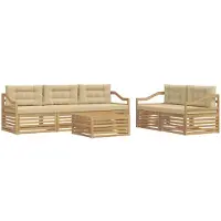 Syfax Outdoor-Sofagarnitur 6 pcs Weiß und Beige