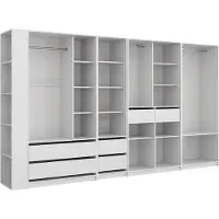 Vicco Kleiderschrank Elmo Weiß 50 x 200 cm 5er Set, Model 61358