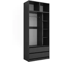 Vicco Kleiderschrank Elmo Anthrazit 50 x 40 cm 3er Set, Model 61351