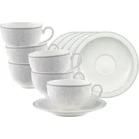 Villeroy & Boch Gray Pearl Cappuccinotassen mit Untertassen