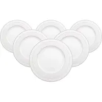 Villeroy & Boch Speiseteller "Speiseteller Gray Pearl ø 27,5 cm 6er Set weiß" Spülmaschinengeeignet, Mikrowellengeeignet