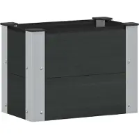 vidaXL Hochbeet Schwarz 50 x 30 x 36 cm WPC und Aluminium