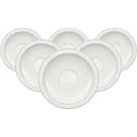 Villeroy & Boch Untertasse "Cappuccinountertassen Gray Pearl ø 18,5 cm 6er Set weiß" Spülmaschinengeeignet, Mikrowellengeeignet