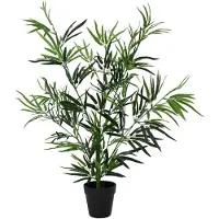 vidaXL Kunstbambusbaum Grün 90 x 14 x 80 cm Stoff und Bambus
