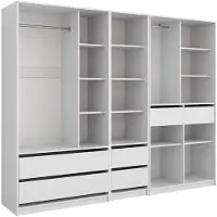 Vicco Kleiderschrank Elmo Weiß 100 x 200 cm 3er Set, Model 61357