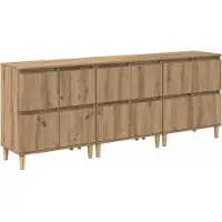 vidaXL Sideboards 3 Stk. Artisan-Eiche 60 x 35 x 70 cm Holzwerkstoff
