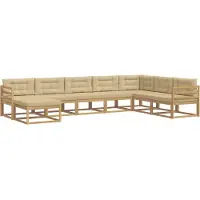 vidaXL Outdoor-Sofagarnitur 8 stk. Weiß und Beige