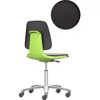BIMOS Arbeitsdrehstuhl Labsit, Kunstleder, Rollen, B 450 x T 420 x H 450 - 650 mm, grün