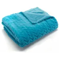 Amadeus Plaid Chevron türkis 130x170 cm - Blau Polyester 130x1 cm