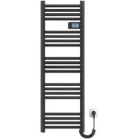 Emke Handtuchwärmer Elektrisch 120x40cm 450W Schwarz Heizkörper mit Thermostat LED Display mit Temperatur und Zeitanzeige
