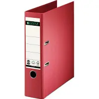Leitz Vollpapier-Ordner, 180 Grad, DIN A4, 80 mm, rot Einband aus Hartpappe, farbiger Vollpapierüber