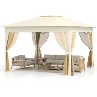 Northix Faltpavillon, 337 x 337 cm, Seitenwände aus Netzgewebe, einfacher Aufbau
