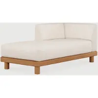 Ethnicraft Monocle Modulsofa Outdoor-Daybed Teak/Stoff White