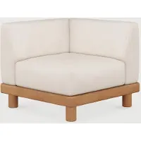 Ethnicraft Monocle Modulsofa Outdoor-Eckteil Teak/Stoff White
