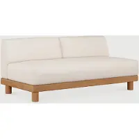 Ethnicraft Monocle Outdoor-Modulsofa 2-Sitzer Teak/Stoff White