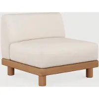 Ethnicraft Monocle Outdoor-Modulsofa 1-Sitzer Teak/Stoff White