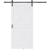 Schulte Schiebetür Scheunentor, 90 x 215 cm, Holzschiebetür Weiß, Komplettset inklusive Softclose-Mechanismus