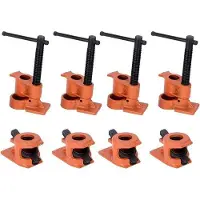OEM 4 Stück H-Stahl-Klemmen 1/2 Zoll mit robustem Gusseisen-Schraubkopf, ideal für Werkbank mit breiter Basis.