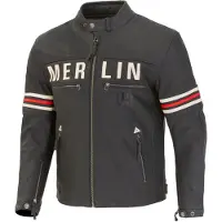 Merlin Revival D3O perforierte Motorrad Lederjacke, vintage schwarz, 42