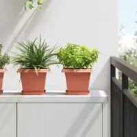 Prolenta Maison Exclusive - Quadratisches Blumentablett 24 pcs Ziegelrot 15 x 15 x 2 cm