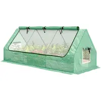 Aosom Mini Gewächshaus Frühbeet mit UV-Schutz für Garten, Balkon, Grün