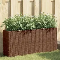Prolenta Maison Exclusive - Pflanzkübel mit 2 Töpfen 2 Stk. Braun 90x20x40 cm Poly Rattan
