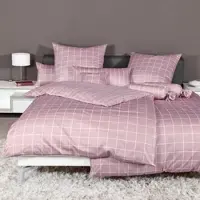 Janine Wendebettwäsche Karo Streifen modern classic Kissenbezug einzeln 40x80 cm | kreiderose - pink