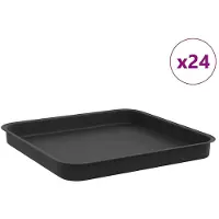 vidaXL Quadratisches Blumentablett 24 pcs Schwarz 25,5 x 25,5 x 2,5 cm