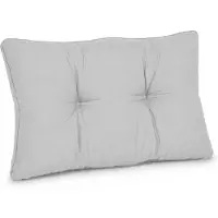 Beautissu Lounge Kissen Outdoor Hellgrau XLuna, 50x40cm