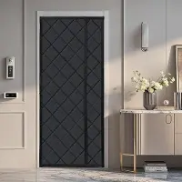 OEM Winterdichtes Thermisolatiedeurgordijn aus dichtem Oxford-Stoff, schwarz, 35 x 78 Zoll