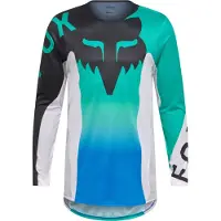 FOX Flexair Spire Motocross Jersey, weiß/schwarz/türkis, XL