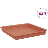 vidaXL Quadratisches Blumentablett 24 pcs Ziegelrot 18 x 18 x 2 cm