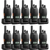 Retevis H777D Walkie-Talkies mit LCD-Bildschirm, PMR446 Funkgeräte, Typ-C-Ladung, 1200 mAh, VOX, Notfallalarm für Lager, Hotels (10er-Pack)