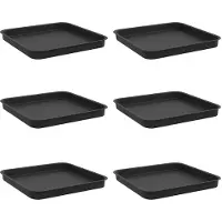 Syfax Quadratisches Blumentablett 6 pcs Schwarz 21 x 21 x 2 cm