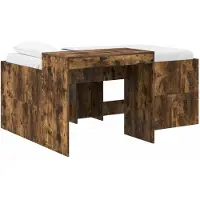 Syfax Hochbett mit Schreibtisch für Kinder Geräucherte Eiche