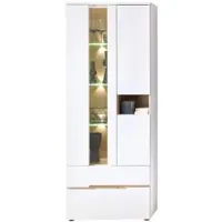Innostyle Vitrine MEMPHIS Weiß mit Artisan Eiche Nachbildung und LED