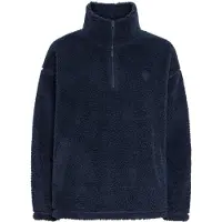 Oxmo OXTolirone Damen Teddy-Pullover Sweater Pullover mit Troyerkragen Eingrifftaschen Loose fit