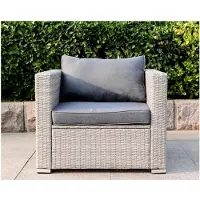 Markenlos Lounge Sessel aus Polyrattan für den Garten 85 x 75 x 65 cm (BxTxH)