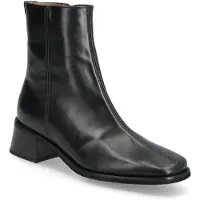 Wonders für Damen. D-1601 Ankle Boots aus Leder Ayla 01 Schwarz (36), 3 bis 5 cm, Reißverschluss, Lässig