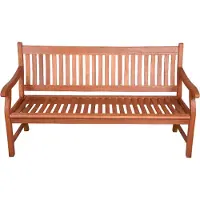 Garden Pleasure Garten Bank 3 Sitzer Eukalyptus Holz Parkbank Sitzbank braun