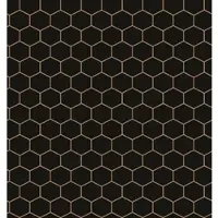 Wow Vliestapete "Hexagon Geo" geometrisch aufgeschäumt Schwarz - 10m x 52cm