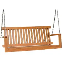Garden Pleasure Hängebank COLUMBIA Eukalyptus 130 cm L Gartenbank Bank Hollywoodschaukel Holz aufhängen