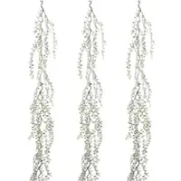 Creativ Green künstliche Pflanze Miniblattgirlande gefrostet, 180 cm, 3er Set