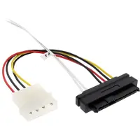 InLine Mini SAS HD Kabel, SFF-8643 gewinkelt zu 4x SFF-8482 (29-pol.) + Strom, 0,5m (27633A)