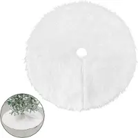 TolleTour Baumdecke Unterlage Decke Tannenbaum Christbaumdecke Ø 90 cm, weiß Weiss - Weihnachtsbaumdecke Unterlage für Tannenbaum, Weihnachtsbaum