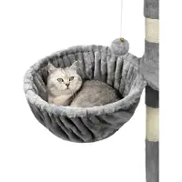 Lionto 2er Set Liegemulde für Kratzbäume, Liegefläche mit stabilem Metallrahmen & Stoffbezug, 40 cm Durchmesser, 25 cm Tiefe, hellgrau