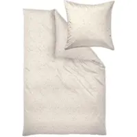Curt Bauer Mako-Brokat-Damast Bettwäsche Love 155x220 cm + 40x80 cm | nude - beige