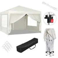 Famanu Partytent 3x3 m Wasserfest und Sonnenschutz mit Seitenwänden - Ideal für Garten, Camping und Feste