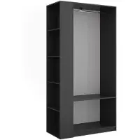 Vicco Kleiderschrank Elmo Anthrazit 80 x 200 cm 2er Set, Model 61344